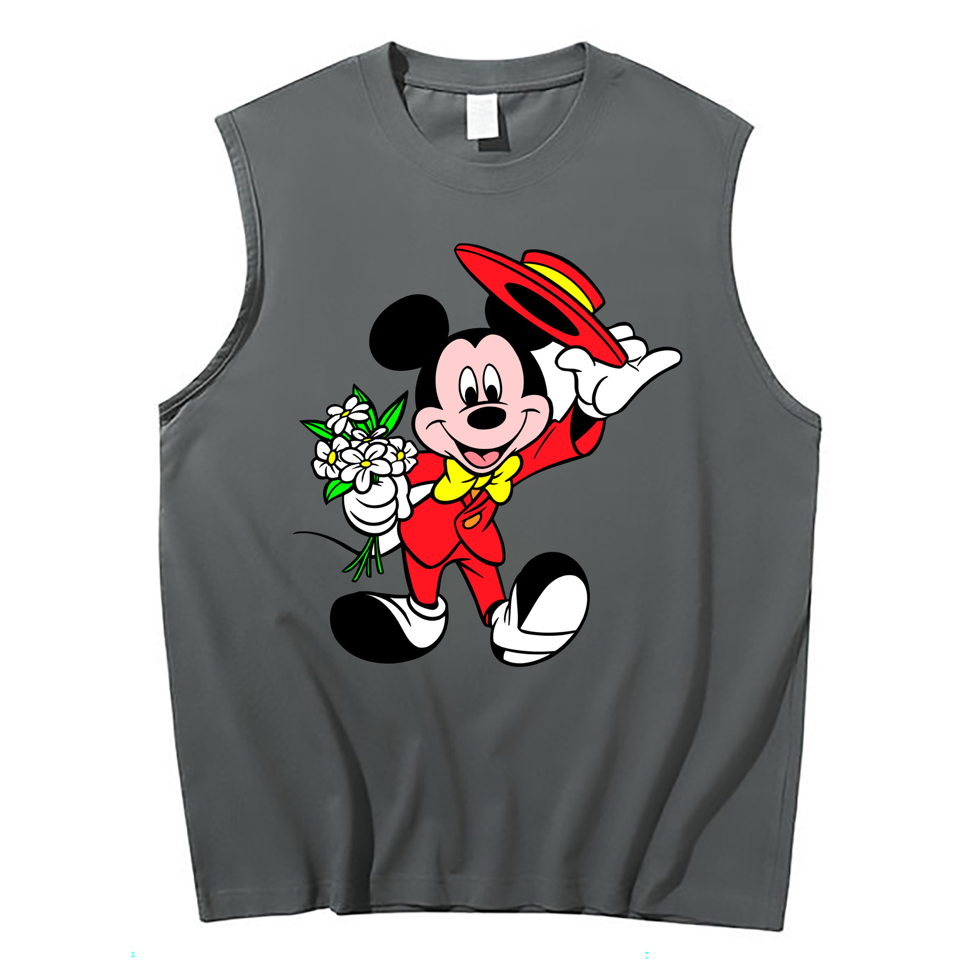 ミッキーマウス Mickey Mouse コットン100％タンクトップ（フロントプリント）